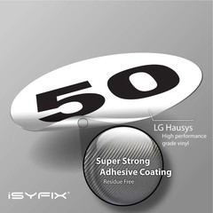 Waterproof White Vinyl Decals – Consecutive Number Stickers 1 to 50, 1-Inch Size