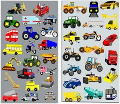 160+ Cars & Trucks Stickers for Toddlers, Vehicle Sticker Pack Party Supplies
