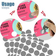 90 Pack Scratch Off Labels Stickers 3 Sheets 1″ Round Self-Adhesive Stickers