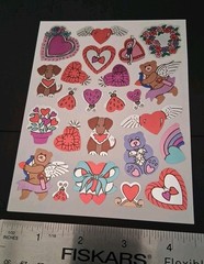 Vintage Stickers Foil Mylar Bears Hearts Rainbow Sticker 1 Sheet NOS 1990s