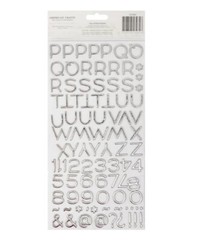 American Crafts Thickers Solid Silver Hardcover Foil Letter Stickers – 3 Pack