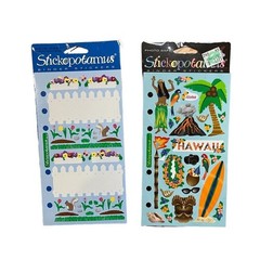 Vtg Lot 2 Stickopotamus Stickers Hawaii Tropical Outdoor Accessories Binder New