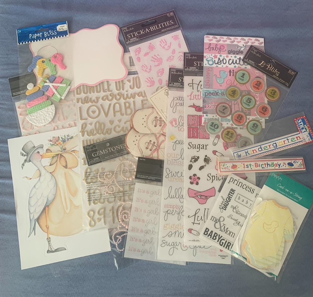 Baby Girl Newborn Pink – Assorted Scrapbook Supplies/Stickers