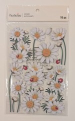 White Daisies & Ladybugs Daisy Flowers Scrapbooking Stickers by Recollections