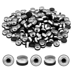 13mm Caps, 100 Pcs Caps Seals Plastic Aluminum Caps, Black