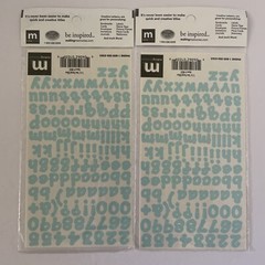 Lot 2 Making Memories 7/16” Dot Pastel Blue Creative Letters Alphabet Stickers