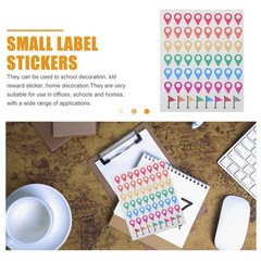 5 Sets Removable Reusable Colorful Map Pointer Stickers for Travel Planning