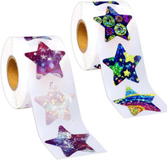 1000Pcs Space Star Stickers for Kids Boy Girl Teacher Colorful Pentagram Childre