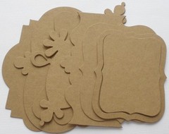 {10} ORNATE NOTE Sampler – Frame Mat Backings Bare Unfinished Chipboard Die Cut
