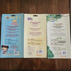 Vtg 2010 Nickelodeon Stickers Stretch Bands Lot Ni Hao Kai-Lan Dora Diego 3pk