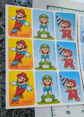 Vintage Stickers Super Mario Bros Luigi Lot 3 Sheets Paper Magic Group Nintendo