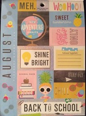 Calendar Month August Autumn Back to School Foil Cardstock Scrapbook Stickers