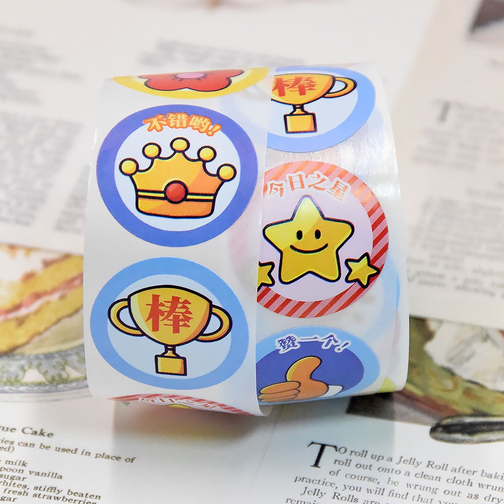 500Sheets/Roll Little Red Flower Reward Stickers Motivational Decals for Kinderg