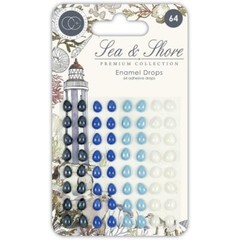 Crafts Enamel Dots Craft Consortium Sea & Shore Blue White Rain Tear Drops 64