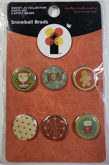 Imaginisce Christmas Snowball Brads Santa Gingerbread Scrapbook Embellishments
