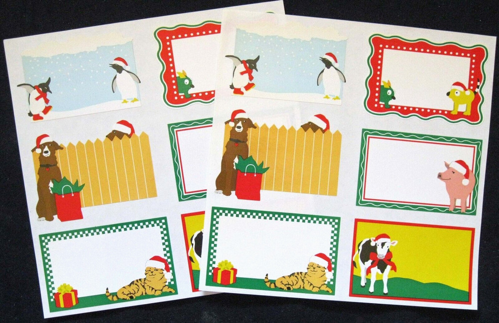 Mrs Grossman Vintage Two 6×6″ Christmas Gift Tags Sticker Sheets *12 tags total*