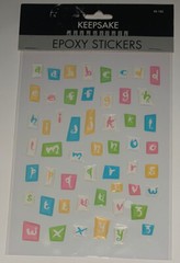 KeepSake Essentials Clear Epoxy Colorful Alpha Alphabet Letter Scrapbook Sticker