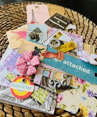 Junk Journal Kit, Decorative Papers and accents (50 pieces)