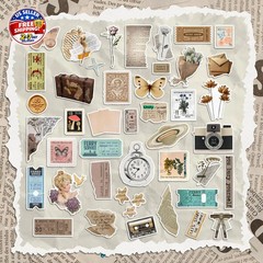 300 Pcs Vintage Stickers, Junk Journal Supplies, Cute Stickers for Journaling Su