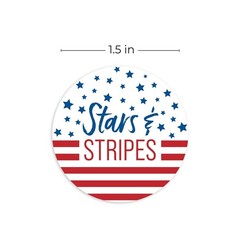 500 Patriotic American Stars & Stripes Stickers – 1.5″ Circle for 4th of July