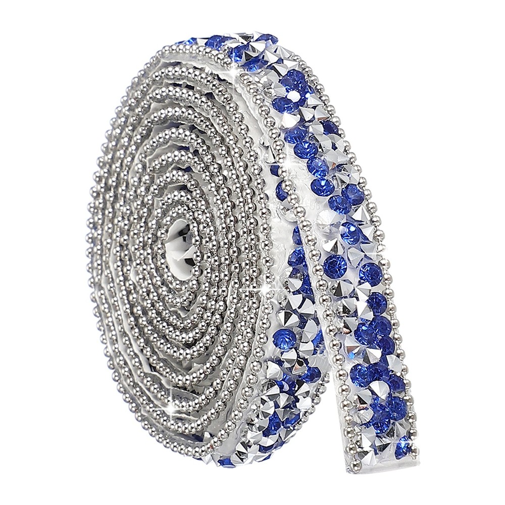 Self Adhesive Resin Rhinestone Strips, Diamond Bling for Crafts, Blue