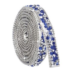 Self Adhesive Resin Rhinestone Strips, Diamond Bling for Crafts, Blue