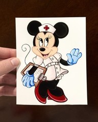 Jumbo 4 3/4” Disney Nurse Minnie Mouse Healthcare Sticker