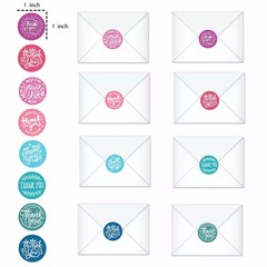 1000pcs Assorted Floral Thank You Stickers 1″ Round Adhesive Sealing Labels USA