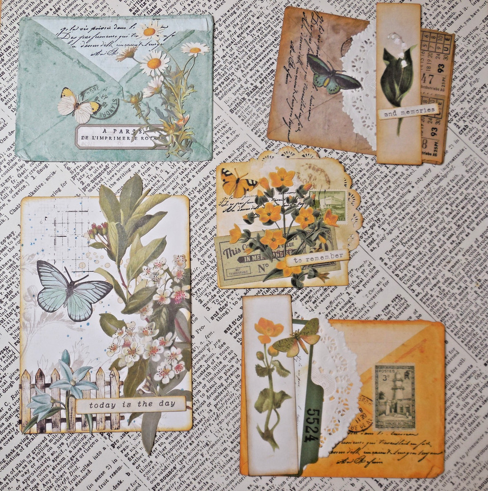 Handmade Embellishments Journal Cards Toppers Clusters Junk Journal Paper Crafts