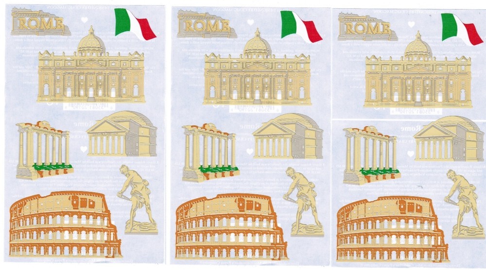Mrs. Grossman’s ROME Italy travel Scrapbook Stickers 3 Sheets