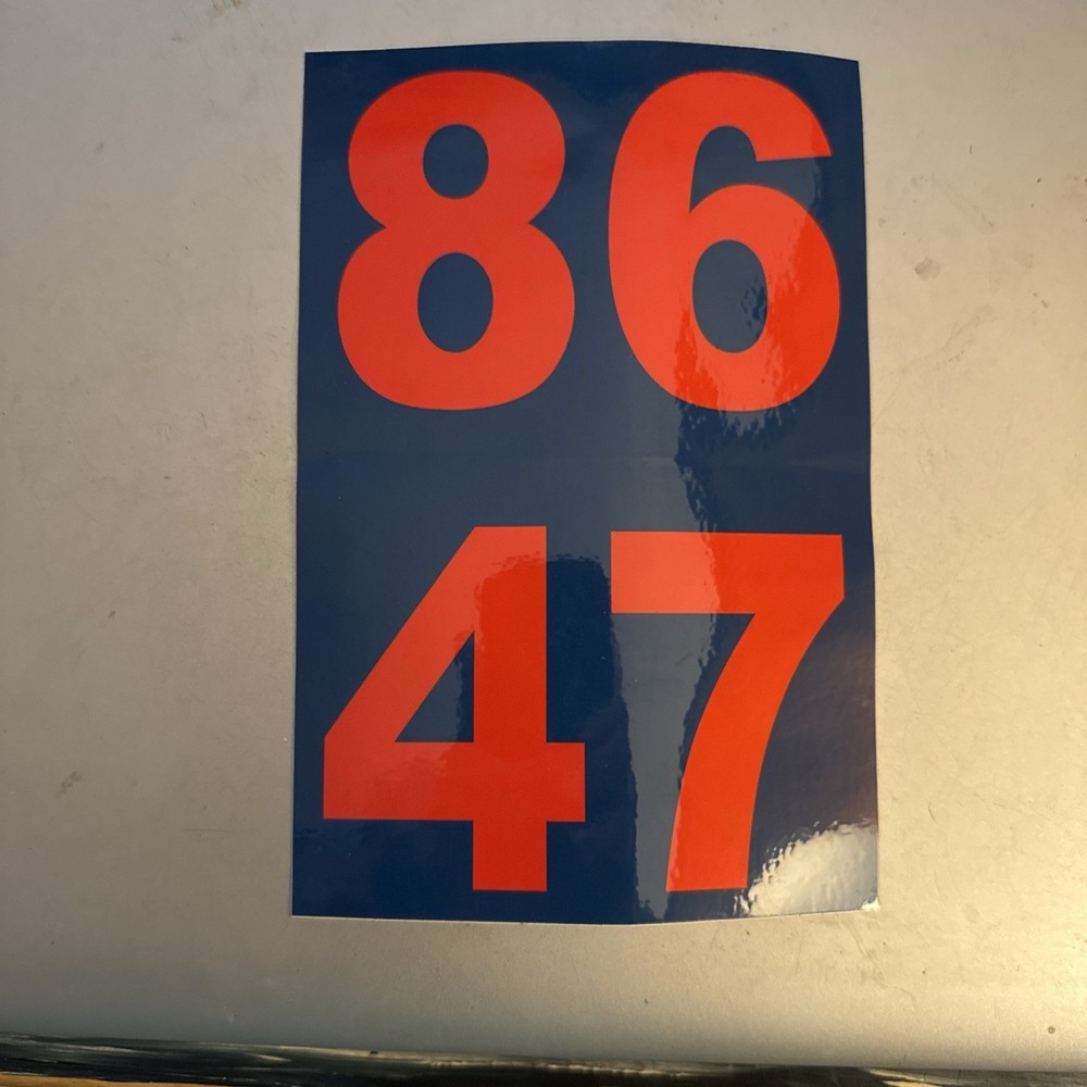 Bold Red Number Stickers on Blue Background