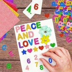 Huimdery Glitter Foam Letter Stickers 16 Colors
