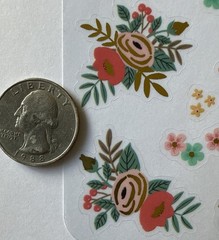 SMALL FLOWER Gold Foil Mylar Stickers(10pc)3”x 4”Garden •Leaf•Roses•Card Making•