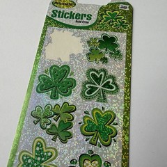 Hallmark AGC St Patricks Day Stickers Lot 6 Sheets Cats Smiley Prism Shamrock