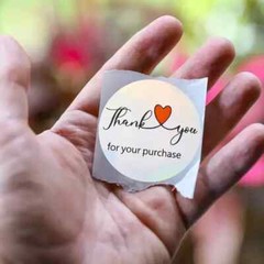 500/Roll 1.5″ Laser Holographic Heart Thank You Stickers for Business Package