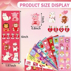 Valentine Day Stickers,100 Sheets Valentine Stickers for Kids Over 1000pcs