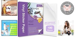 Translucent Printable Vinyl Sticker Paper – Versatile 10 Pack for DIY Crafts