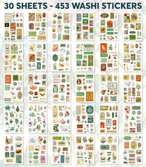 Washi Vintage Stickers for Scrapbooking – Ephemera Book for Journaling with 4…