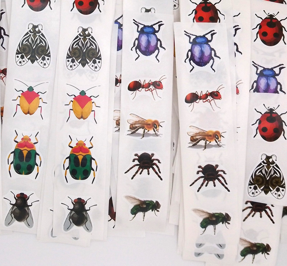 30 Bug/Insect Stickers/Scrapbooking/Planners/Crafts/Journals/1 inch