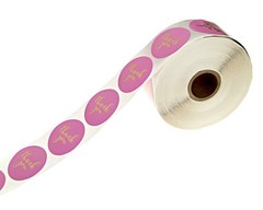 1000 Pink Gold Foil Thank You Stickers – 1.5″ Circle Envelope Seals for Weddings