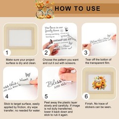 Whaline 16 Sheets Fall Rub on Transfer for Crafts Pumpkin Leaves Rub on Trans…