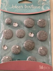 Jolee’s Boutique Stickers 3D PARCEL SILVER DOTS CABOCHONS
