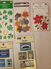Lot of Stickers and Embellishments Bundle of Scrapbooking Supplies 14 Packs