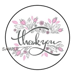 30 THANK YOU FLORAL ENVELOPE SEALS LABELS STICKERS 1.5″ ROUND FLOWERS GIFTS