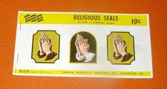 Eureka vintage religious seals holiday stickers brand new old store stock