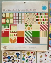 Lot of School Scrapbook Paper & Stickers! 30+ Pgs, Jolee’s Boutique, Sticko, Etc