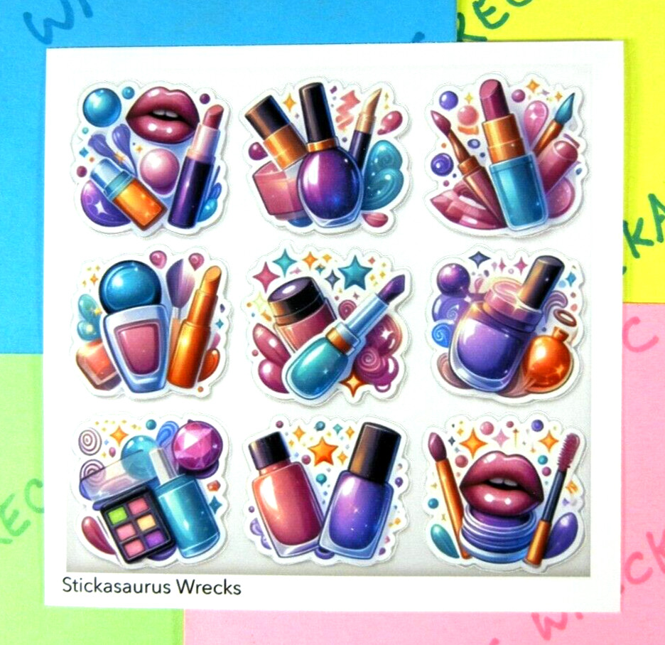 80’s Cosmetic Makeup Scrapbook Sticker Sheet