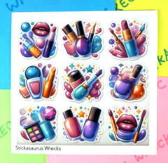 80’s Cosmetic Makeup Scrapbook Sticker Sheet