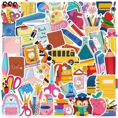 Waterproof Back to School Stickers – 50 Unique Vinyl Designs for Kids & Teachers