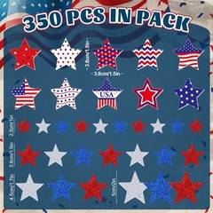Patriotic Foam Stickers 4th of July American Flag Star Foam Decals Glitter Stars